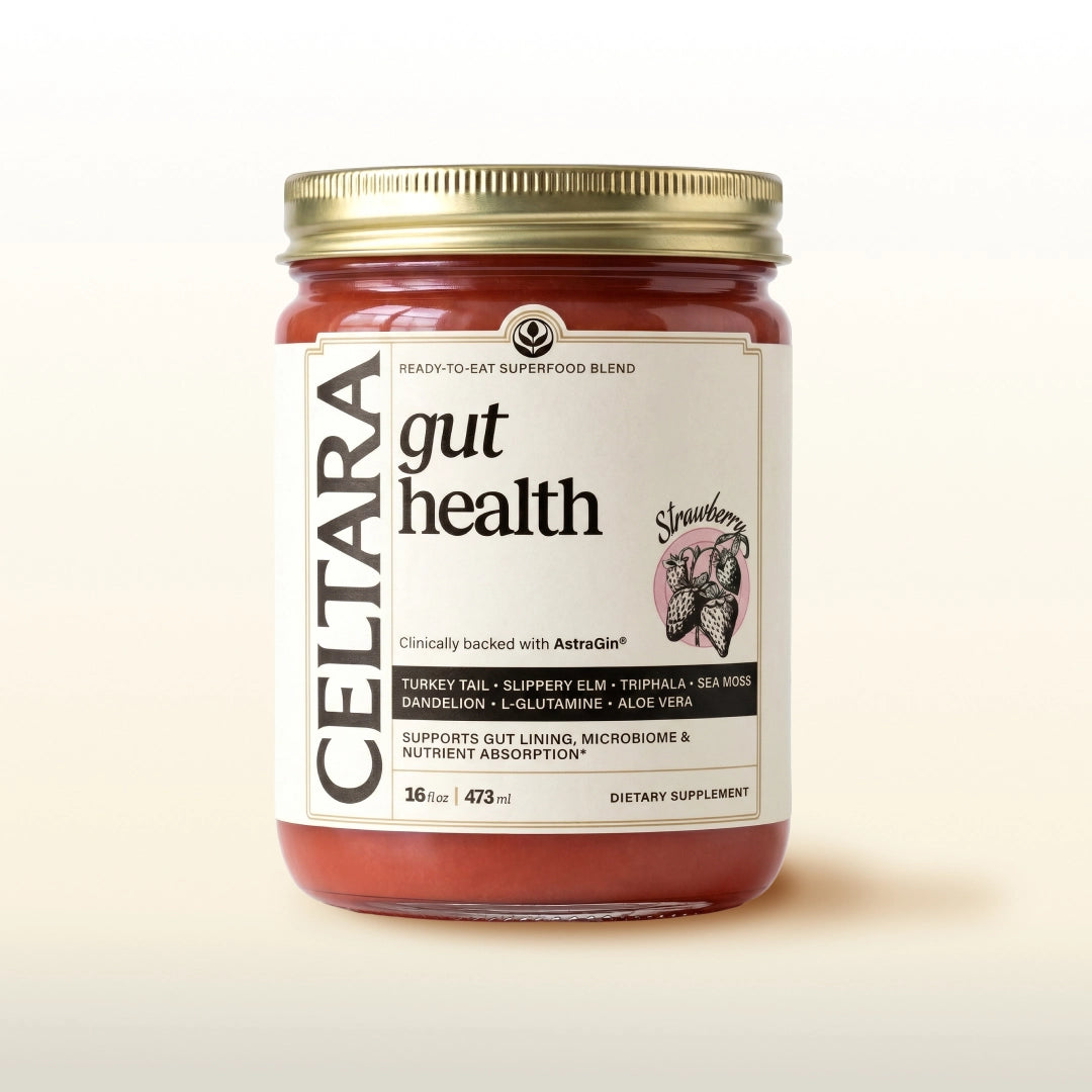 CELTARA Gut Health Blend supplement jar for daily digestive support