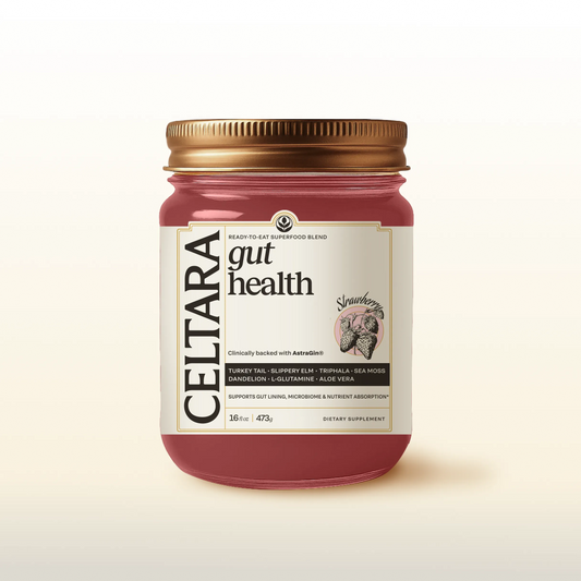 CELTARA Gut Health Blend supplement jar for daily digestive support