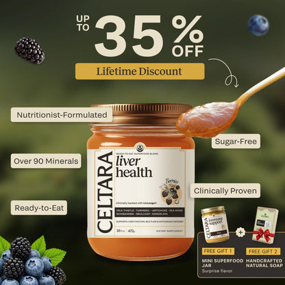 Graphic for CELTARA Liver Health Blend with 35% discount and free gifts