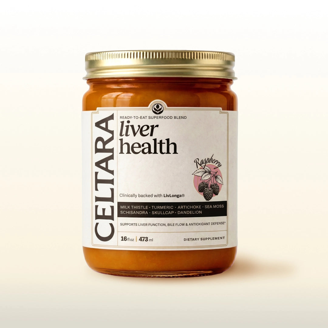CELTARA Liver Health Blend supplement jar for daily digestive support