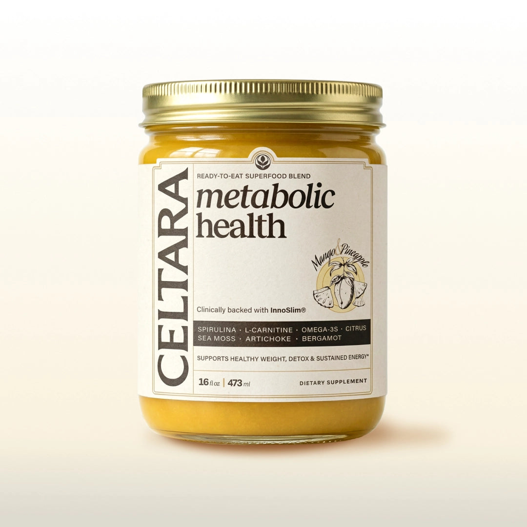 CELTARA Metabolic Health Blend supplement jar for daily metabolic support