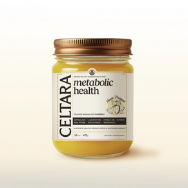 CELTARA Metabolic Health Blend supplement jar for daily metabolic support